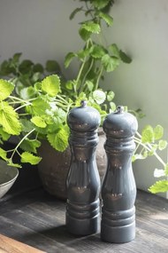 Zestaw 2 drewnianych szarych młynków do soli i pieprzu GREY