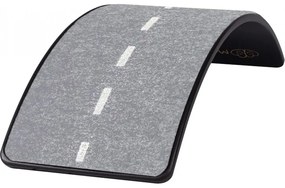 Deska do balansowania z filcem 80x30cm dla dzieci. balance board czarny z filcem szary melanż autostrada - meowbaby®