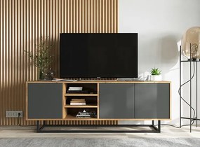 Szafka loftowa rtv dąb wotan + grafit A7-N03