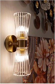 Szklany kinkiet w kolorze złota Prague – Mauro Ferretti