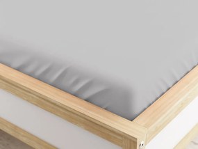 PrzytulneMieszkanie.pl Prześcieradło z mikrofibry z gumką jasnoszare 90 x 200 cm