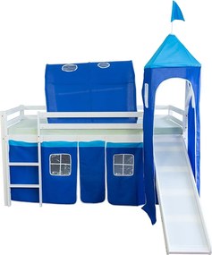 Łóżko piętrowe 90x200 cm Niebieskie 1497