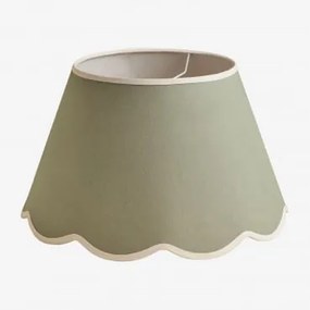 Ekran Do Lampy Z Bawełny Berne Ø40 Cm & Bawełna W Kolorze Oliwkowym - Biała & Lampa Wisząca Sufitowa - Sklum