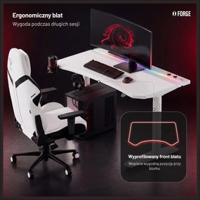 Biurko gamingowe elektryczne RGB Diablo X-Forge, 120x70 cm, białe