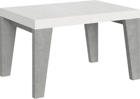 Stół rozkładany 90x130/234 cm Naxy Mix Blat jesionowy biały - Nogi cementowe