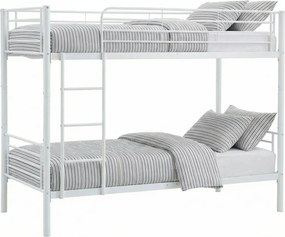 Białe metalowe łózko piętrowe 90x200 G1-W12