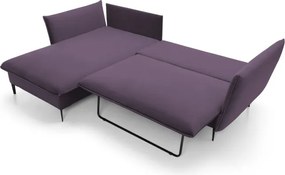 Narożnik GLOSS Lewostronny z funkcją spania, zestaw z poduszkami wolnostojący tkanina RIVIERA 76 Miętowy WERSAL