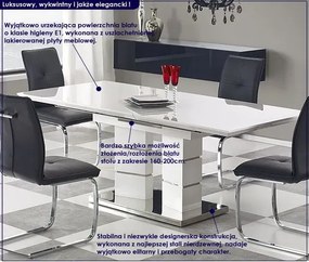Biały stół rozkładany 160-200x90 - Selado