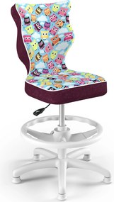 Krzesło dziecięce z wzorami i podnóżkiem Petit White rozmiar 3 (119-142 cm)