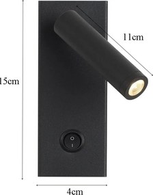 Kinkiet lampa wisząca LED punktowa metalowa AT82-1KL-Black