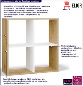 Regał kostka z 4 półkami dąb artisa + biały - Selex 5X