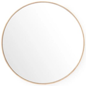 Lustro ścienne z ramą z drewna dębowego Wireworks Glance, ⌀ 66 cm