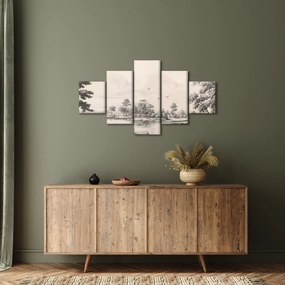 Obraz - Rysunek krajobrazu w stylu vintage (125x70 cm)