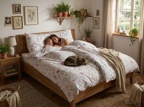 PrzytulneMieszkanie.pl PrzytulneMieszkanie.pl Pościel z bawełny Renforcé FLORENO biała kieszeń hotelowa Rozmiar pościeli: 70 x 90 cm | 140 x 200 cm