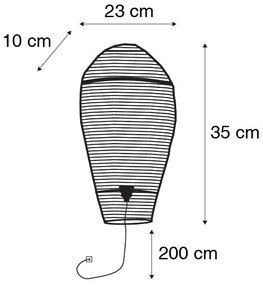 Orientalna lampa ścienna brązowa 35 cm - NidumKolonialny Oswietlenie wewnetrzne