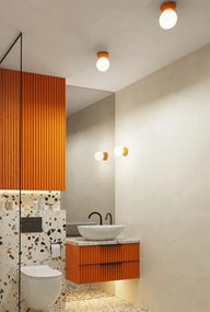 Pomarańczowy szklany plafon z okragłym kloszem R4-T47