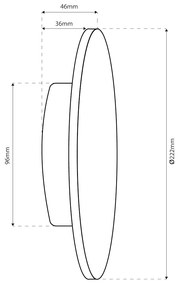 Kinkiet Wewnętrzny i Zewnętrzny 22 cm Disk 15W 3CCT IP65 Czarny