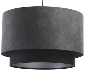 Szara lampa wisząca z zamszowym abażurem - 5X S429 M2-W86