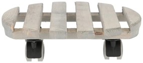 Drewniany kwietnik na kółkach ø 29 cm (wysokość 8 cm) Indoor – Esschert Design
