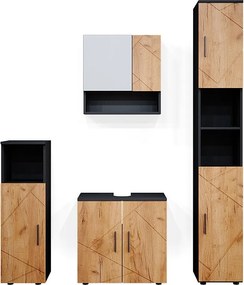 Zestaw mebli łazienkowych złoty dąb power/antracyt 80x41x58.6 irma