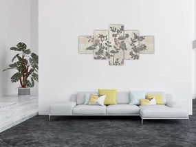 Obraz - Teksturowane liście (125x70 cm)