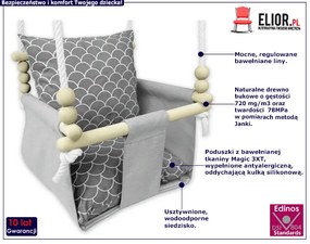 Huśtawka domowa do pokoju dziecka Beti 9m+