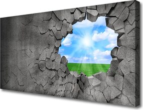 Obraz canvas Artystyczna Iluzja Pękniętej Ściany