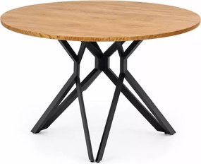 Okrągły stół Rufin 120 cm – elegancki i nowoczesny stół do jadalni z designerską stalową podstawą i blatem MDF