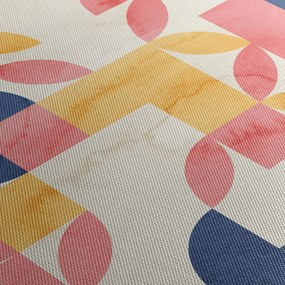 Obraz - Abstrakcja z wzorami retro (z zegarem) (90x30 cm)