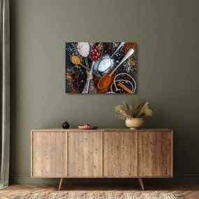 Obraz na szkle łyżek z przyprawami (70x50 cm)
