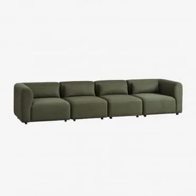 Sofa Modułowy 4-częściowy Fogler Tkanina Baranek Boucle Żółty Curri - Sklum