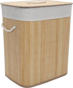Bambusowy kosz na pranie z wyjmowanym workiem SANA, 60 l
