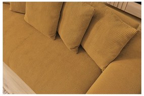 Musztardowa sztruksowa sofa 280 cm Voltaire – Bobochic Paris