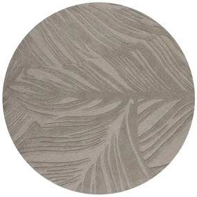 Szary okrągły dywan wełniany ø 160 cm Leaf – Flair Rugs