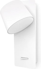 Nowoczesny kinkiet SERENE - LED SMD 6W - 732lm AND 3K - IP20 - 350° - w?./wy?. i USB - dwupozycyjny - stal i bia?y