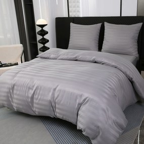 PrzytulneMieszkanie.pl PrzytulneMieszkanie.pl Hotelowa pościel z mikrowłókna JASMINE jasnoszara - pasek 2 cm, hotelowa kieszeń Rozmiar pościeli: 2 szt 70 x 90 cm | 200 x 220 cm