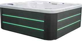 JACUZZI OGRODOWE PREMIUM WANNA  SPA 5-OSOBOWA WHITE OBUDOWA BROWN LED 230x230 CM