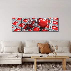 Obraz - 3D metaliczna abstrakcja (170x50 cm)
