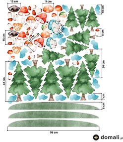 Naklejki na ścianę - Grzybkowy las