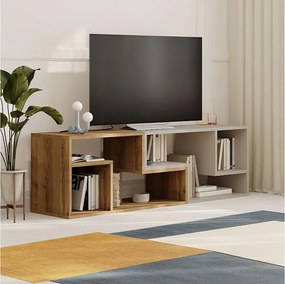 Stojak pod TV – 145 cm x 44,8 cm x 35 cm – Kolor Hitit i Sandstone – Płyta wiórowa pokryta melaminą