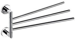 Sapho - Obrotowy ścienny wieszak na ręczniki X-ROUND 19,5x45 cm, chrom błyszczący