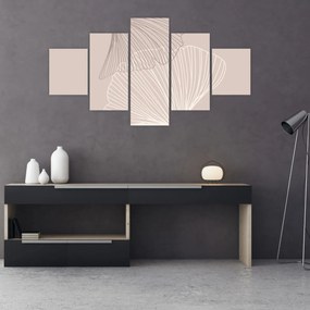 Obraz - Beżowe liście N⁰2 (125x70 cm)