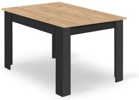 Zestaw jadalniany 1 + 4, stół MADO 120x80 cm czarny/dąb artisan + czarne aksamitowe krzesło LAVA z czarnymi nogami