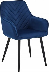 Granatowe krzesło welurowe jodełka - Zenra