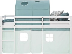 Łóżko piętrowe 207,5x110x99,5 cm białe zielone