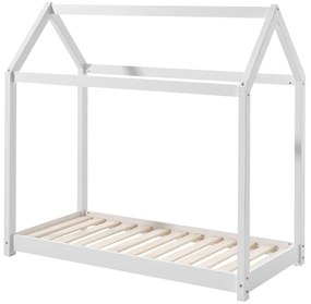 Białe łóżko dziecięce w kształcie domku Vipack Cabane, 70 x 140 cm