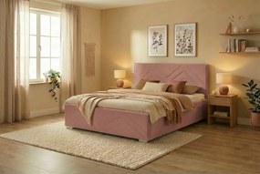 Łóżko CINDY 180x200 cm Pudrowy róż Bez materaca