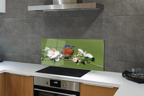 Panel szklany do Kuchni Papuga wśród Tropikalnych Kwiatów