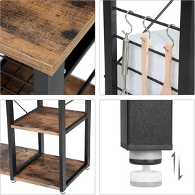 Regał kuchenny z wysuwnym koszem TAYLOR 84x90 cm, rustykalny brązowy