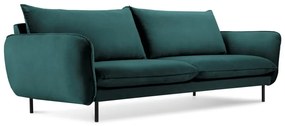 Ciemnozielona aksamitna sofa Cosmopolitan Design Vienna, 230 cm